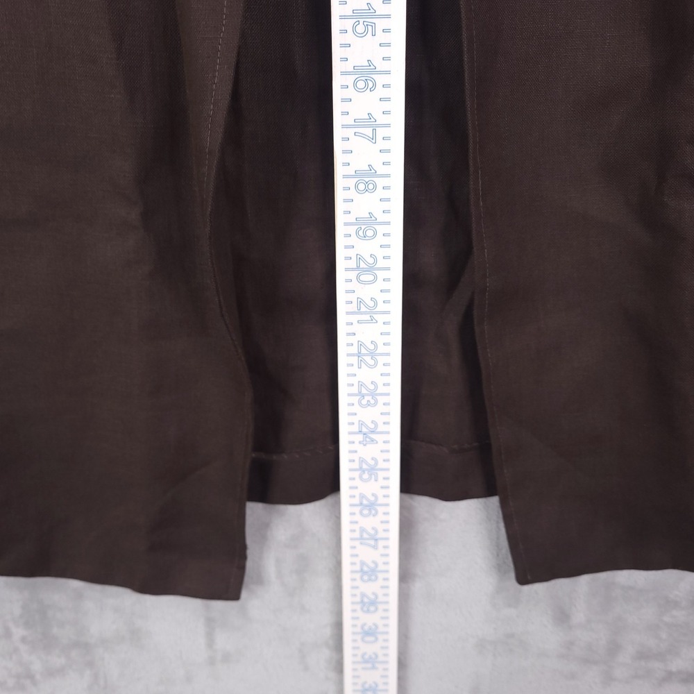 Talbots Pure Irish Linen Open Jacket Plus Size 1X Preppy Pockets Brown Pockets - Picture 8 of 12